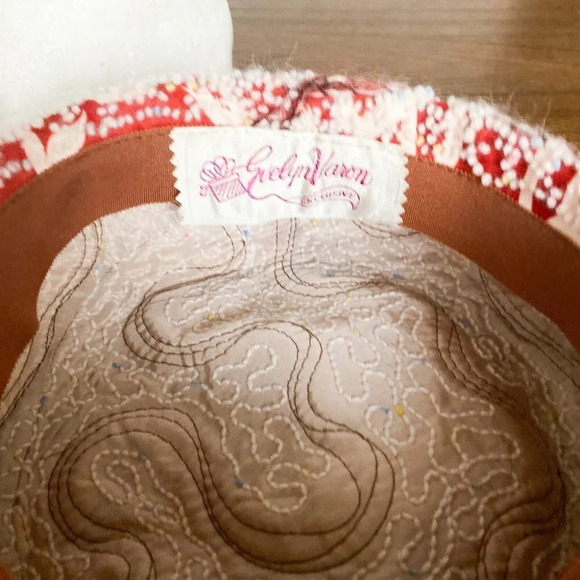 Vintage Evelyn Varon Textured Geometric Print  Pill Box Hat - Picture 7 of 8